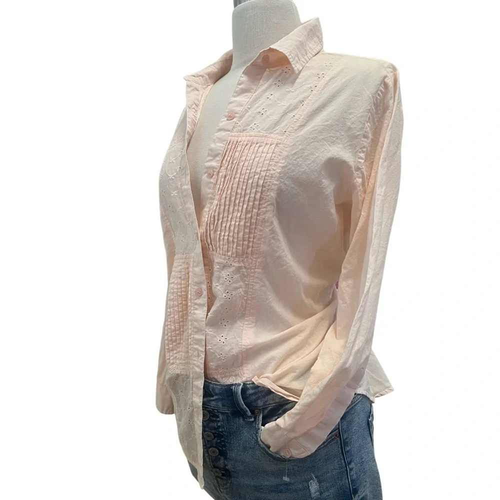 AMERICAN SWEETHEART- COTTAGE CORE Light Pink Button-Down Shirt - Picture 7 of 9